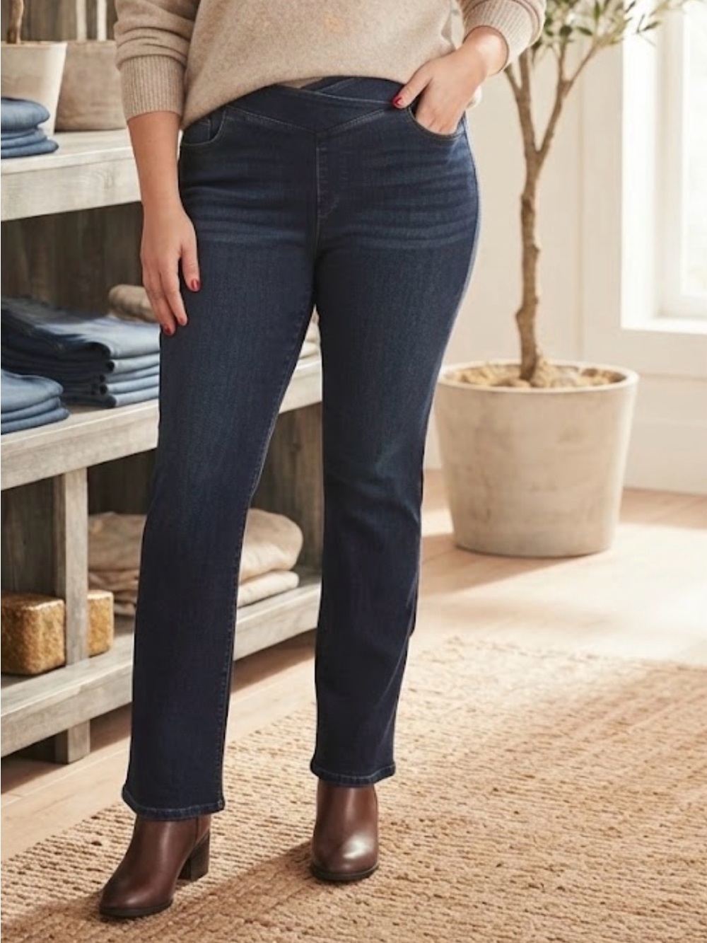 Maurices M Jeans Barely Bootcut High Rise Dark Wash Jeans 20W